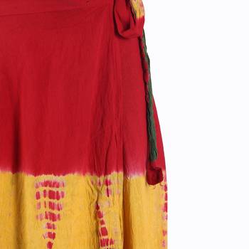 Multicolor Tie Dye Cotton Wrap Skirt 5