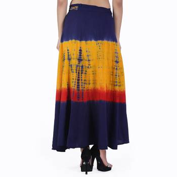 Multicolor Tie Dye Cotton Wrap Skirt 2