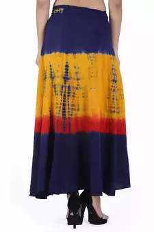 Multicolor Tie Dye Cotton Wrap Skirt