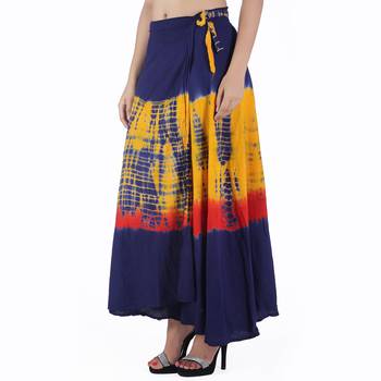 Multicolor Tie Dye Cotton Wrap Skirt 3
