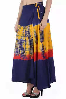 Multicolor Tie Dye Cotton Wrap Skirt