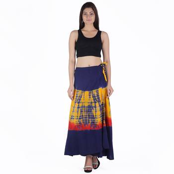 Multicolor Tie Dye Cotton Wrap Skirt 4