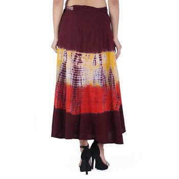 Multicolor Tie Dye Cotton Wrap Skirt 2