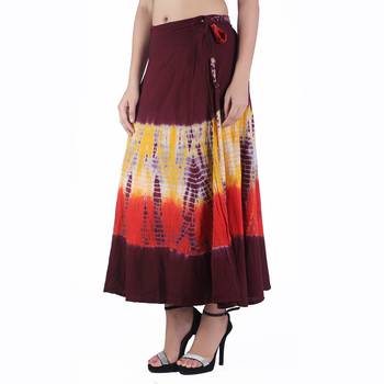 Multicolor Tie Dye Cotton Wrap Skirt 3