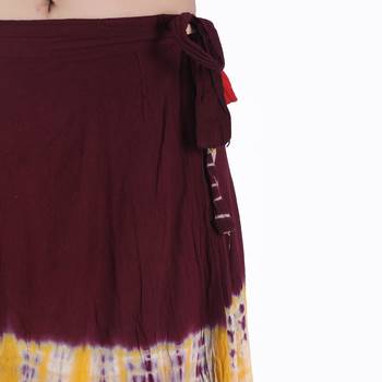 Multicolor Tie Dye Cotton Wrap Skirt 5