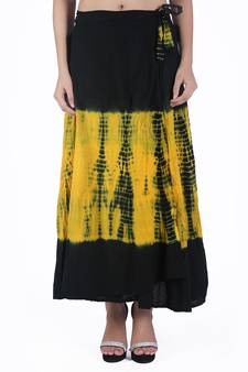 Multicolor Tie Dye Cotton Wrap Skirt