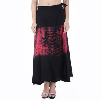 Multicolor Tie Dye Cotton Wrap Skirt 1