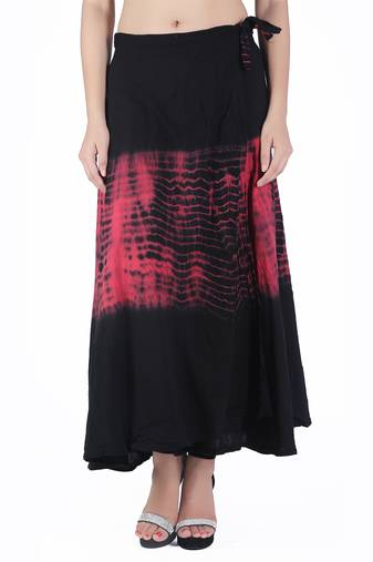 Multicolor Tie Dye Cotton Wrap Skirt