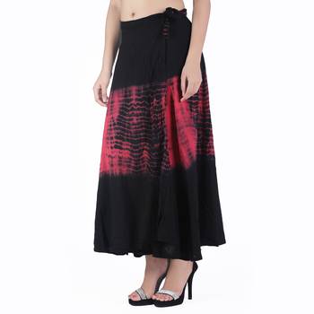 Multicolor Tie Dye Cotton Wrap Skirt 3
