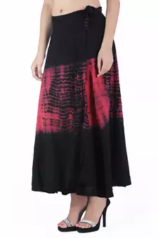 Multicolor Tie Dye Cotton Wrap Skirt