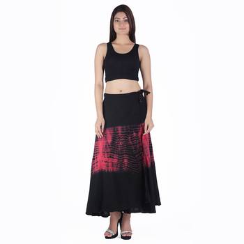 Multicolor Tie Dye Cotton Wrap Skirt 4