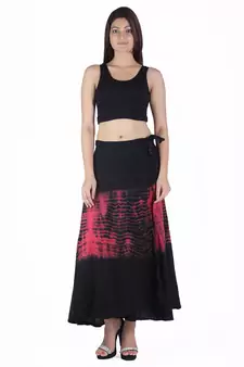 Multicolor Tie Dye Cotton Wrap Skirt