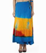 Multicolor Tie Dye Cotton Wrap Skirt