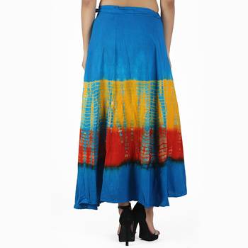 Multicolor Tie Dye Cotton Wrap Skirt 2