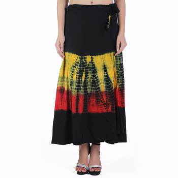 Multicolor Tie Dye Cotton Wrap Skirt 1