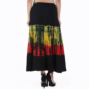Multicolor Tie Dye Cotton Wrap Skirt 2