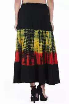 Multicolor Tie Dye Cotton Wrap Skirt