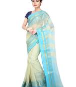 Beige Plain Cotton Saree