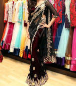 Chitrangada Singh Black stylish designer saree with blouse