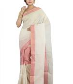 White Plain Cotton Saree