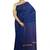 Blue Plain Cotton Saree With Blouse
