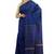 Blue Plain Cotton Saree With Blouse