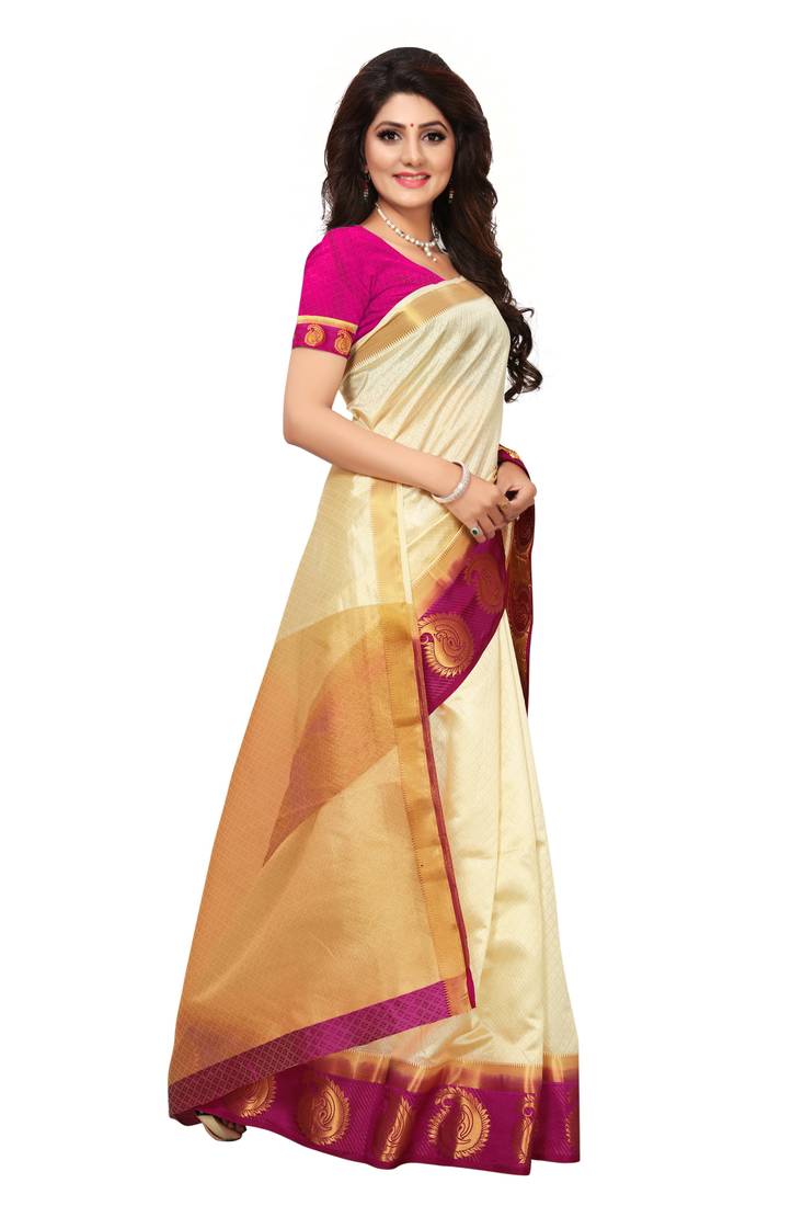 Women's Tussar Silk Light Blue Woven Design Designer Saree With Blouse Piece