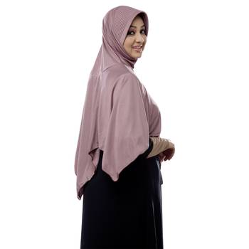 Coffee Poly Cotton Ready To Wear Islamic Hijab 2