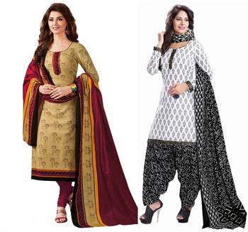 Multicolor printed crepe salwar with dupatta 1