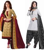 Multicolor printed crepe salwar with dupatta