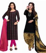 Multicolor printed crepe salwar with dupatta