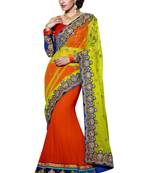 Multicolor Embroidered Georgette Saree With Blouse