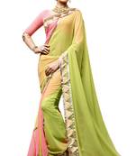 Multicolor Embroidered Georgette Saree With Blouse