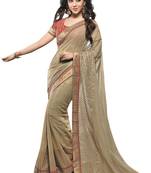 Grey Embroidered Georgette Saree With Blouse