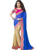 Multicolor Embroidered Georgette Saree With Blouse