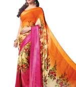 Multicolor Printed Georgette Saree With Blouse