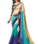 Multicolor Embroidered Georgette Saree With Blouse
