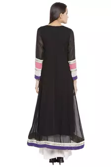 Black Embroidered Georgette kurta &
