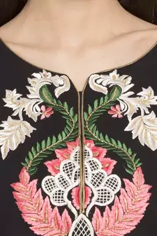 Black Embroidered Georgette kurta &