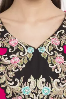 Pink Embroidered Georgette kurta &