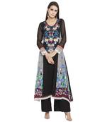 Black Embroidered Georgette kurta &