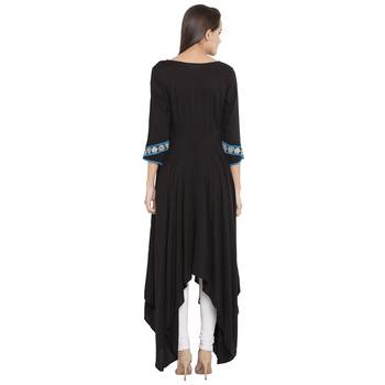 Black Printed Cotton kurta & 4
