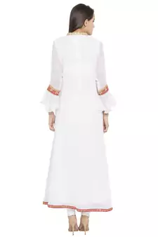 White Printed Georgette kurta &