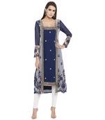 Blue Printed Georgette kurta &