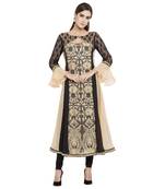 Beige Printed Georgette kurta &