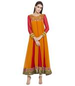 Mustard Embroidered Georgette kurta &