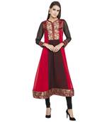 Black Embroidered Georgette kurta &