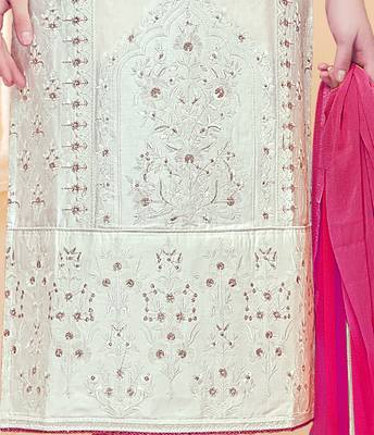 White embroidered cotton salwar with dupatta 3