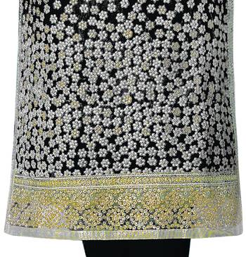 Black Embroidered Cotton Salwar With Dupatta 3