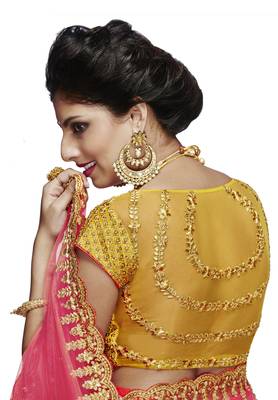 Pink Embroidered Handloom Silk Lehenga Choli With Dupatta 3
